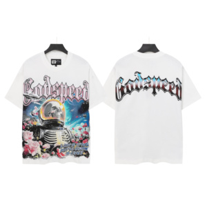 <span class=keywords><strong>Abbigliamento</strong></span> GodSpeed, T-Shirt da <span class=keywords><strong>Uomo</strong></span> con Stampa Grafica Vintage, 240gsm 100% Cotone, Vestibilità Ampia Hip Hop <span class=keywords><strong>Oversize</strong></span> con Spalle Scese - Product Image 4