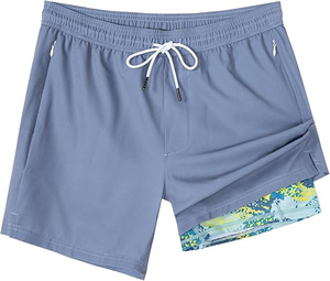 Maillot de bain <span class=keywords><strong>homme</strong></span> décontracté 5 pouces imprimé Maillot de bain séchage rapide en polyester spandex avec doublure de compression pour maillot de bain - Product Image 2