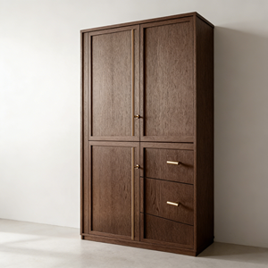 Armoire en bois massif écologique personnalisée BALOM avec charnières, meubles de chambre à coucher, armoire de rangement robuste, sans formaldéhyde - Product Image 6