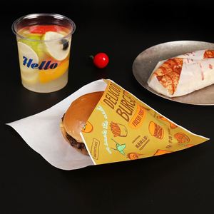 Bolsas de Papel Biodegradables y Reciclables Ecológicas de Alta Calidad Personalizadas, Resistentes al Aceite, de Grado Alimenticio, para Hamburguesas y Comida Rápida - Product Image 6