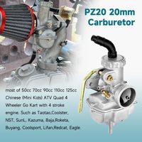 Carburateur ATV PZ20 Tao Tao Coolster 125cc 110cc 90cc 70cc 50cc, vente chaude en 2025