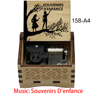 Boîte à <span class=keywords><strong>musique</strong></span> à manivelle vintage en bois, souvenirs d'<span class=keywords><strong>enfance</strong></span>, cadeau pour l'anniversaire des enfants - Product Image 5