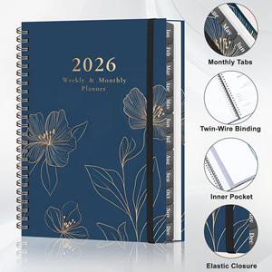 Agenda spirale A5 personnalisable 2026 avec couverture en cuir et reliure à corde – Planificateur de temps et carnet de notes - Product Image 2