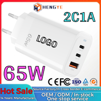 Boîte personnalisée avec logo, chargeur mural portable USB-C 65W à charge rapide PD QC3.0 Gan, 3 ports, protection OTP/OVP, adaptateur pour ordinateur portable