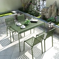 Vente directe moderne extérieur jardin Patio Table et chaise ensemble de meubles fer Restaurant activité Table chaise pour cour salle à manger