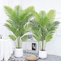Plante artificielle en pot Areca Palm Real Touch YM Custom, grande taille, pour hôtel, hall commercial, décoration en PU PVC vert