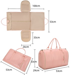 <span class=keywords><strong>Bolsa</strong></span> de lona de <span class=keywords><strong>gimnasio</strong></span> de PU a la moda para mujer, <span class=keywords><strong>bolsa</strong></span> de traje plegable de gran capacidad para almacenamiento de ropa, fábrica al por mayor para viajeros de <span class=keywords><strong>Amazon</strong></span> - Product Image 1