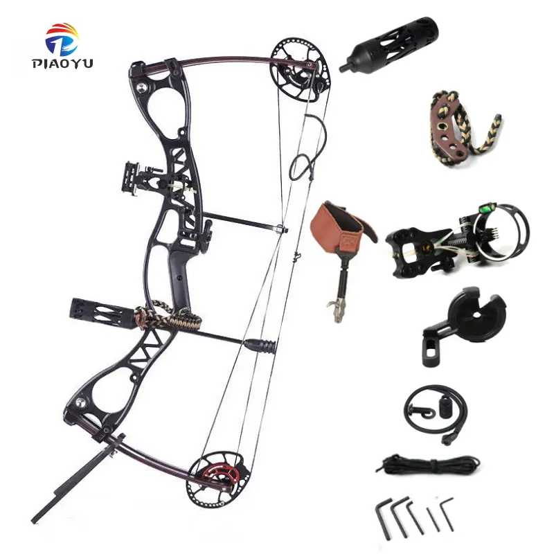 M122 bileşik yay avcılık için sol ve sağ el çizilmiş ağırlık 20-70lbs açık çekim balıkçılık yay okçuluk set