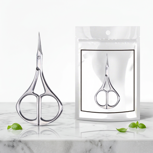 Professional Beauty Eyebrow Hair Trimming Brow <b>Scissors</b> Original Silver Color Stainless Steel Curved Sharp Blade Right-Handed - Product Image 3