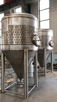 Cuve de Fermentation Conique en Acier Inoxydable à Dents Côneées pour la Production de Bière, Capacité 5000L