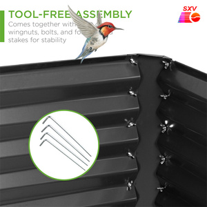 Personalizza le erbe all'aperto piantare modulare sollevare il contenitore di fiori all'<span class=keywords><strong>ingrosso</strong></span> fioriera in acciaio letto <span class=keywords><strong>da</strong></span> giardino rialzato zincato vegetale in metallo - Product Image 5