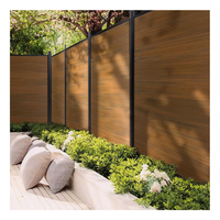 Juego de Cercas de WPC de 6 Pies, Paneles de Cerca de Madera Compuesta Resistentes a la Decoloración y al Moho para Decoración de Jardines Exteriores y Patios