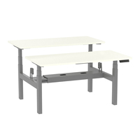 Bureau du personnel réglable en hauteur bureau d'ordinateur électrique ergonomique deux personnes poste de travail élévateur modulaire