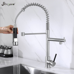 Jboyuan Kitchen Faucet Single Handle Pull Out <b>Spray</b> Deck <b>Mounted</b> Modern Ceramic Valve Core - Product Image 3