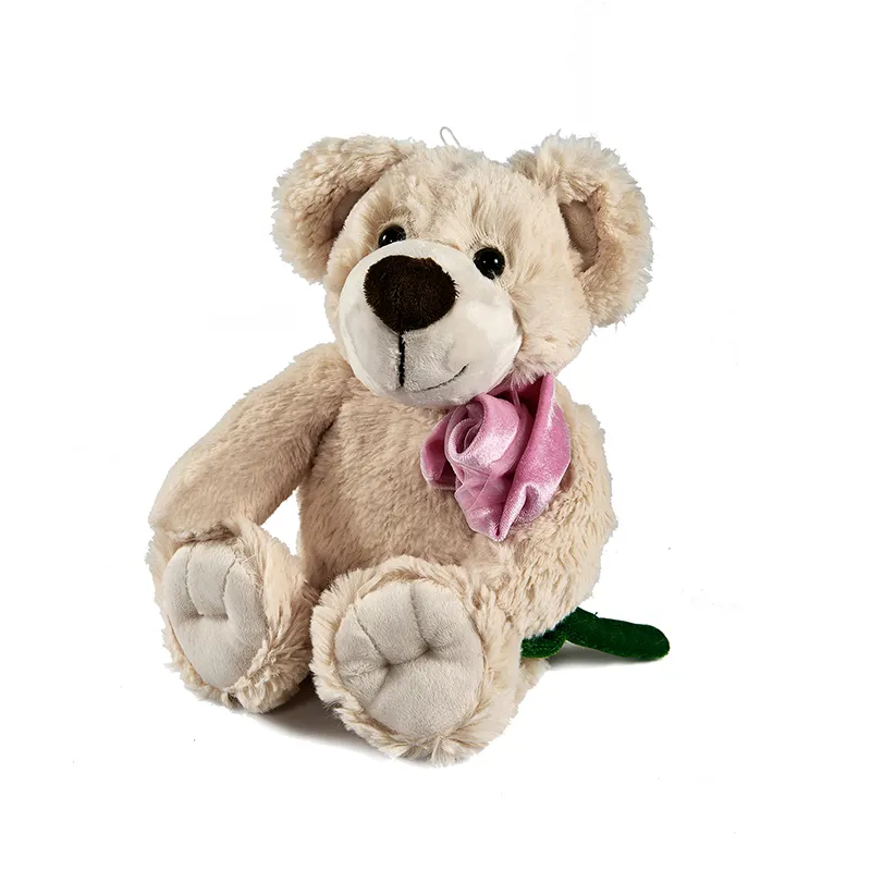 Urso de pelúcia bonito presente de aniversário, para a namorada, presente de casamento, urso de pelúcia com rosa