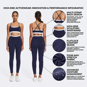 Conjunto Deportivo de Yoga Personalizado para Mujer, Leggings y Sujetador Deportivo de 2 Piezas, Cómodo, Elástico, Transpirable y Ligero para Entrenamiento, Pilates y Gimnasio - Product Image 2