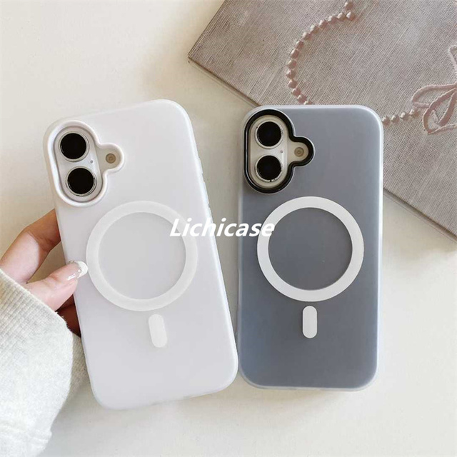 Lichicase Candy Color Wireless Charge Magnetic Phone Case for Samsung A26 A36 A06 A07 A17 2 in 1 Jelly Mobile Cover