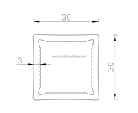 Tube carré acrylique transparent nervuré 30x30mm, profil cannelé en PMMA transparent pour éclairage LED décoratif et affichage d'aquariums