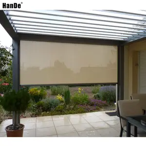 Guangzhou quality outdoor blinds shade monsoon track windproof for out door roller blinds