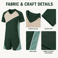 Ensemble de sport personnalisé pour jeunes joueurs de football, manches courtes, col en V, couleurs contrastées, pour l'entraînement et les matchs des équipes de football junior