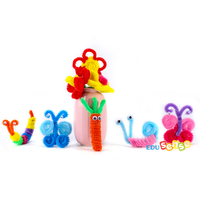 EDUSense-Kit de nettoyage de tuyaux en fil torsadé avec pompons, ensemble de jouets de bricolage magiques colorés, artisanaux et bouclés