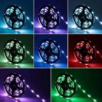 Tira de luces LED 5-20M 5V 5050, 30LEDs, control por Bluetooth, 44 teclas, cinta LED flexible que cambia de color y se puede atenuar para decoración del hogar