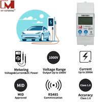 Compteur d'énergie DC IVY RS485 pour la mesure des stations de recharge de véhicules électriques et les compteurs solaires sur rail DIN OEM
