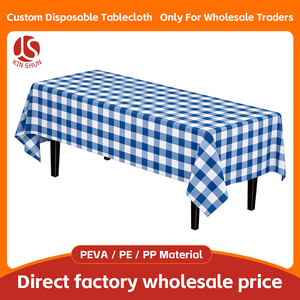 <span class=keywords><strong>Nappe</strong></span> rectangulaire jetable classique à carreaux en PEVA, imperméable et résistante aux taches, qualité commerciale pour restaurant, barbecue, pique-nique - Product Image 1