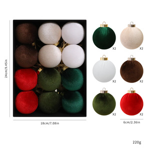 Ensemble <span class=keywords><strong>de</strong></span> boules <span class=keywords><strong>de</strong></span> Noël <span class=keywords><strong>en</strong></span> velours, 6 cm et 8 cm, assorties, <span class=keywords><strong>en</strong></span> plastique, pour décorations <span class=keywords><strong>de</strong></span> Noël <span class=keywords><strong>de</strong></span> luxe, pour la maison, les fêtes et les mariages - Product Image 6