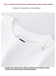 เสื้อยืดแขนสั้นทรงหลวม ผ้าฝ้าย 100% ป้องกันการเป็นขุย ดีไซน์เรียบๆ หลายสี - Product Image 5