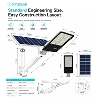 KFSOLAR Lampadaire Solaire Complet IP65 en Alliage d'Aluminium pour Jardin et Parking