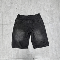 Pantalones Cortos Vaqueros Oscuros de Algodón 100% Ecológicos, Transpirables, de Cintura Media, Rectos, Estilo Hip Hop, Vintage, Personalizados para Hombre, con Bolsillos