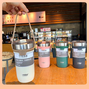 Dernière conception moderne grande capacité en acier inoxydable thermos tasse portable en silicone tasse à café couvercle pour voiture chaud pour l'école - Product Image 3