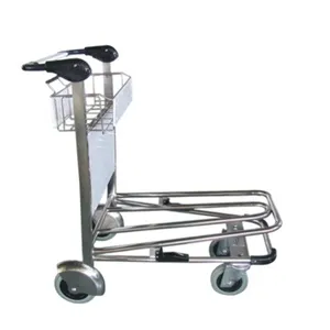 2-Tier Populaire Luchthaven Passagier Roestvrij Staal Luchthaven Bagage Bagage Trolley