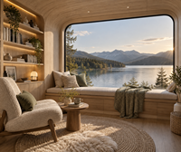 Cabane de glamping Apple anti-corrosion pour la côte, maison modulaire résistante à l'humidité pour camping en bord de mer