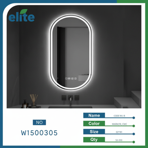 Moderno LED specchio bagno elegante Design Art déco regolabile di illuminazione in vetro quadrato ovale senza cornice per decorazioni viventi - Product Image 1