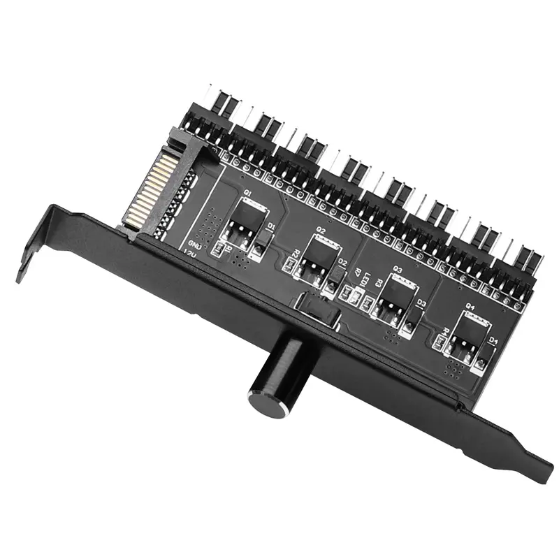 Angitu PC SATA Molex/IDE cung cấp điện điều khiển tốc độ 8 cổng 3pin/4pin PWM trung tâm quạt