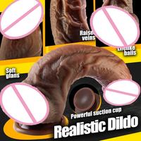 Erwachsenen-Produkte für Frauen: Biegsamer Vibrator-Dildo aus Realistischem Flüssigsilikon mit Starkem Saugnapf für Damen