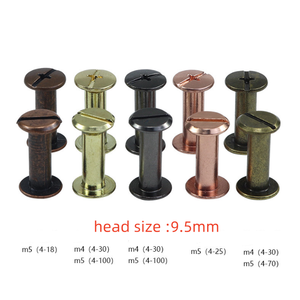 Tornillos Chicago M2 M3 M4 M5 de 4 mm con cabeza de 9.5 mm, tornillos de barril M4, postes de unión macho y hembra en oro, plata, negro y metal de pistola. - Product Image 2