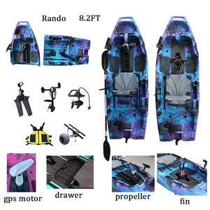 Kayak modulaire monoplace VK-45 de 2,5 mètres avec système à deux pédales, coque de petite taille de haute qualité en matériau HDPE pour la pêche - Product Image 1