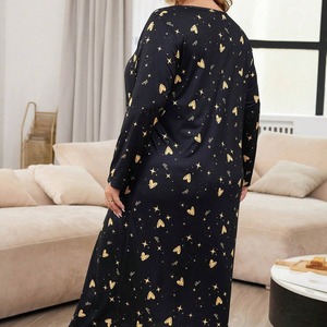 سلس مخصص مقاس كبير فستان فضفاض بيجامات المرأة الصيف مثير إغراء باس النوم - Product Image 4