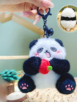 Peluche Panda Hua Hua Authentique, Adorable Pendentif en Peluche, Porte-clés Panda Créatif, Breloque de Sac pour Couples, Article Cadeau Idéal