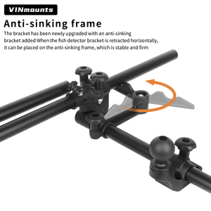Support de sonar VINmounts pour kayak, réglable à 360°, écologique, noir, compatible avec bras de 1,5 pouce de taille C, pour la navigation marine - Product Image 3