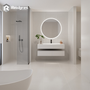 75x150cm Pierre Naturelle Gris <span class=keywords><strong>Béton</strong></span> Mat Salle de Bain Exposition Carreaux de Mur et de Sol Porcelaine pour Hôtel - Product Image 5