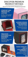 Boîte de rangement pour cartes en cuir PU, étui pour 100 cartes TCG à double pochette, style tendance sans fermeture pour les professionnels