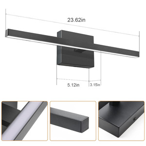 Modern Mirror Lamp Led Wall <b>Light</b> Aluminum Alloy Touch Control Bathroom Vanity Lighting Surface Mounted 25000 Hours Lifespan - Product Image 4