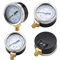 Black Iron Case Chrome Plated Bezel General Pressure Gauge 2.5% FS Accuracy 0-2bar Custom Thread Range Manometer for Air