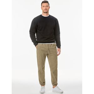 JMIERR Pantalon décontracté pour homme avec cordon de serrage texturé gaufré, taille élastique, jogging fuselé avec poches zippées, logo personnalisable - Product Image 5