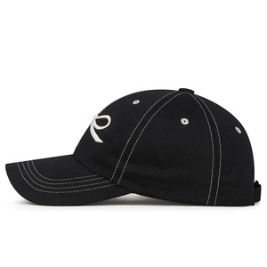 Black Embroidered 3D Bow <b>Baseball</b> <b>Cap</b> For Women Sunshade Breathable Spring Autumn Fashion Hat - Product Image 3