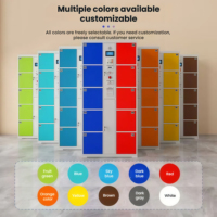 Système de casiers intelligents en acier personnalisable pour intérieur/extérieur avec serrure à code, design moderne, pieds de support assemblés et auvents anti-pluie pour bureaux